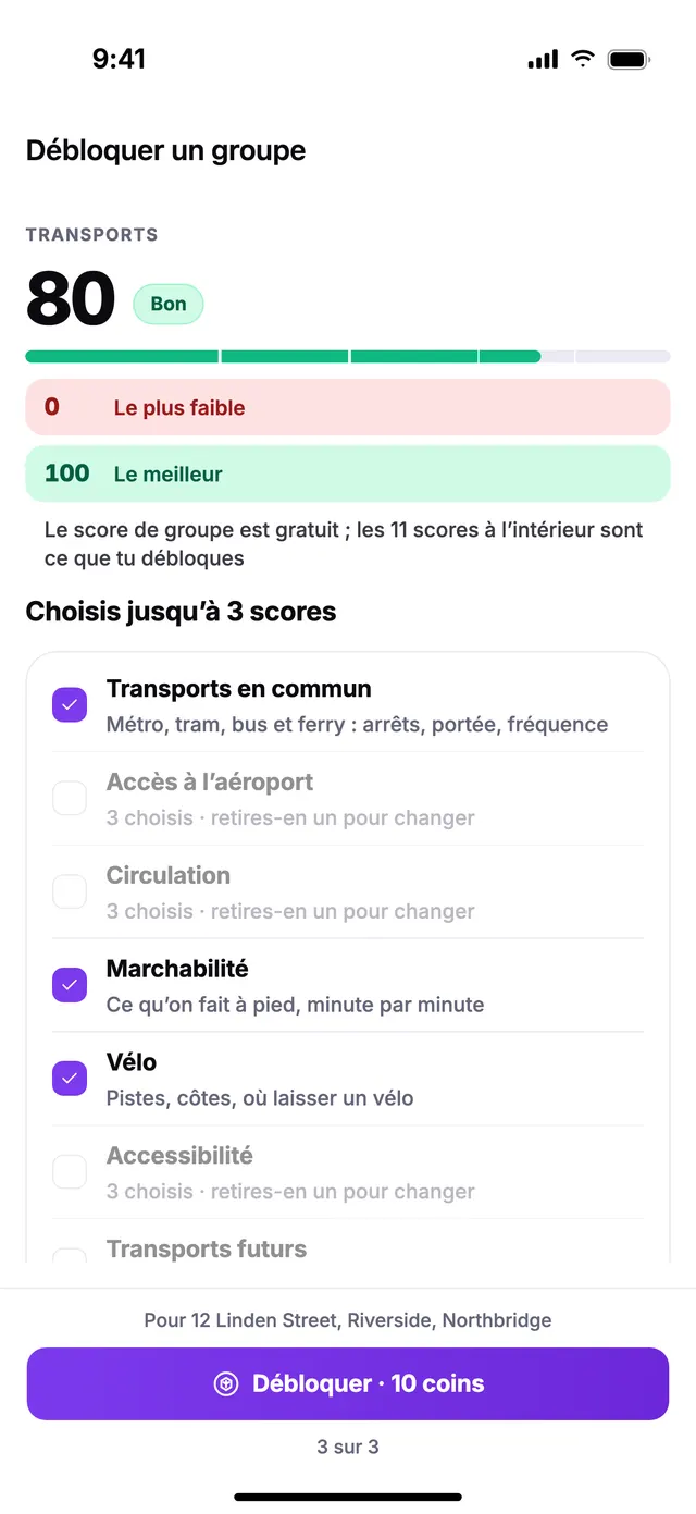 Déblocage d’un groupe : jusqu’à 3 de ses scores au choix.
