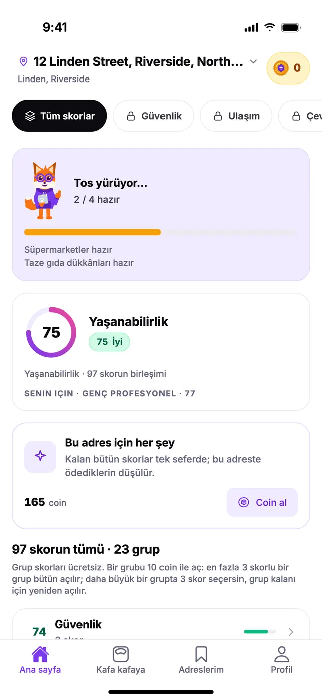 Tos yürüyor: skorlar hazır oldukça tek tek görünür.