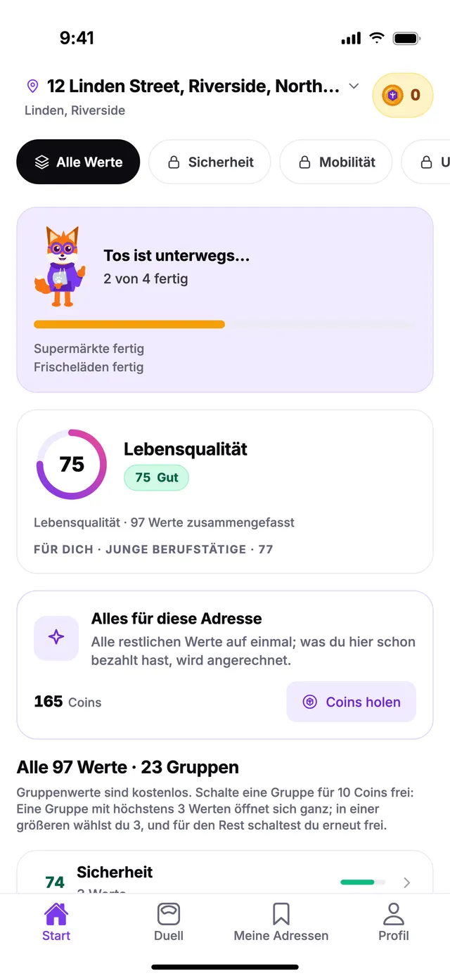 Tos ist unterwegs: Die Werte erscheinen nacheinander, sobald sie fertig sind.