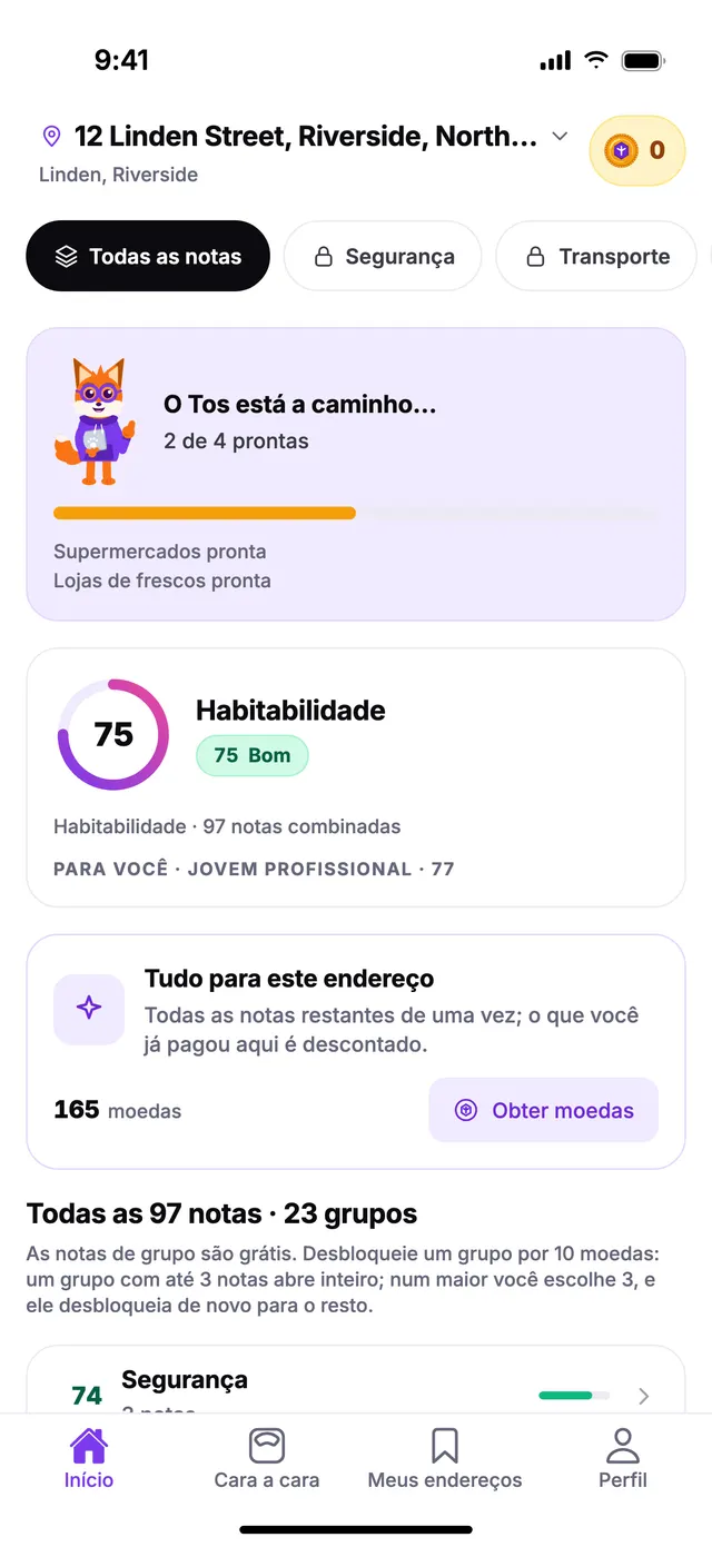 O Tos está caminhando: as notas aparecem uma a uma, conforme ficam prontas.